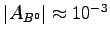 $ \vert A_{B^0} \vert \approx 10^{-3}$
