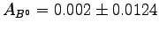 $ A_{B^0} = 0.002 \pm 0.0124$